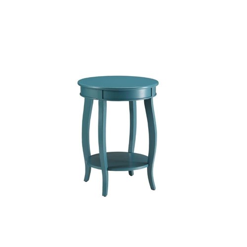 Teal blue solid wood - wood, round